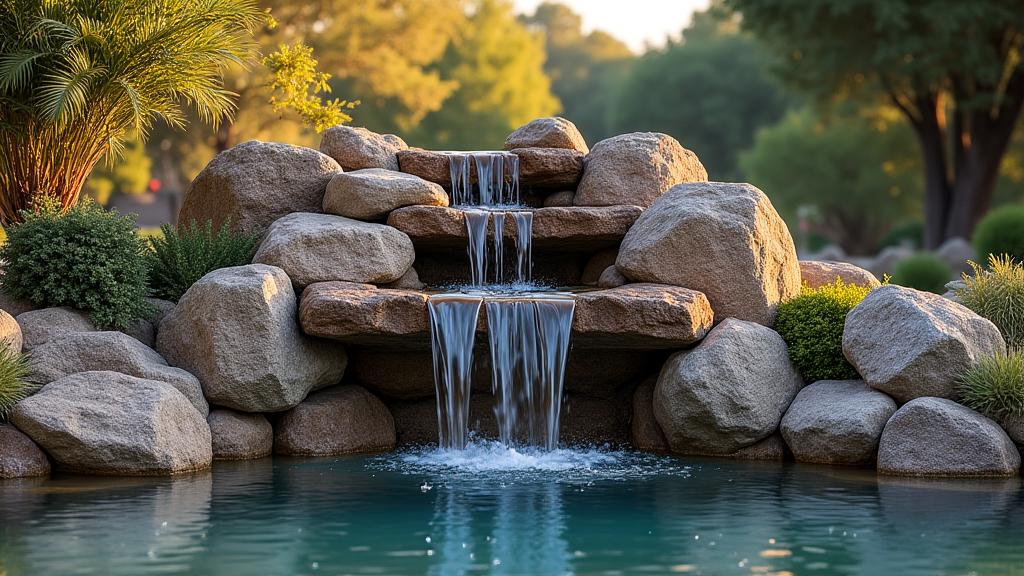 Cascata decorativa in pietra naturale per villa toscana