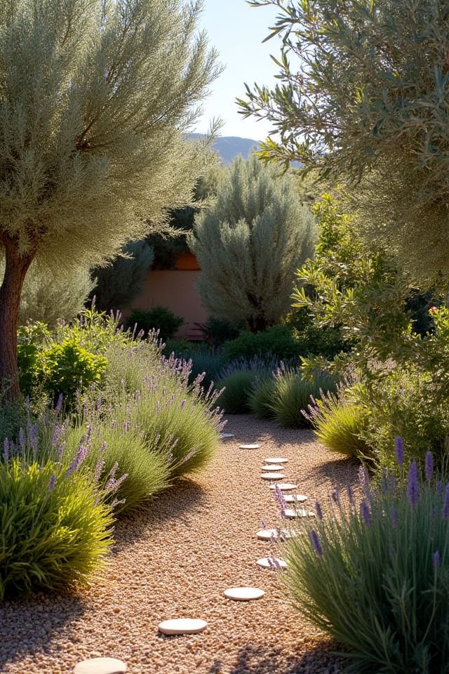 Giardino mediterraneo con piante autoctone e xeriscaping